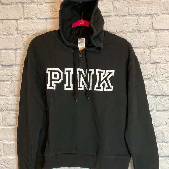 PINK Victoria's Secret Logo Black Hoodie - Picture 3 of 11